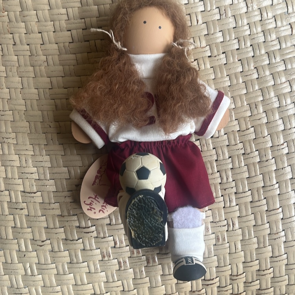 LITTLE HIGH SOCCER DOLL FOLK ART
